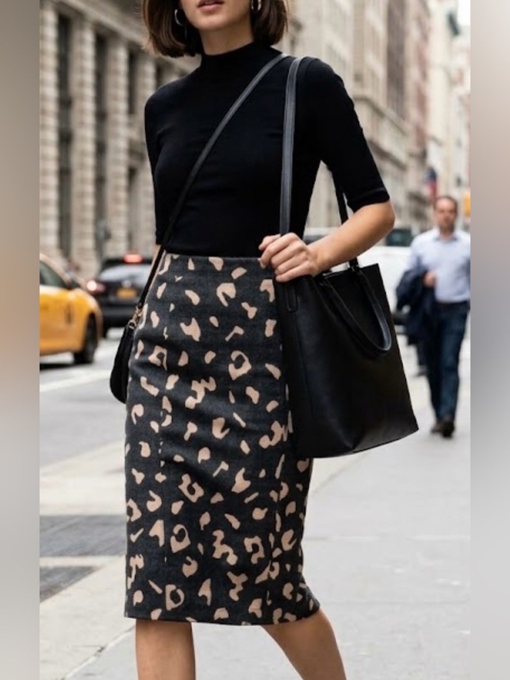 Anthropologie Maeve Animal print pencil skirt high rise, XS